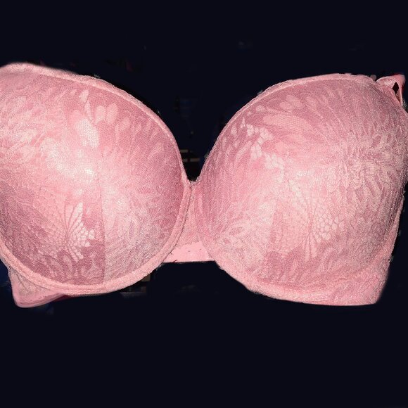 Bebe SPORT ** 34DD Hot Pink Lace Padded Bra, inside lined with leopard fabric - Picture 1 of 1